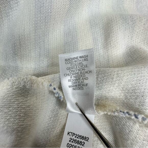 J.Jill Women’s  Size LP Striped Fringe Pullover Sweater  3/4 Sleeve Minimalist - Picture 12 of 14